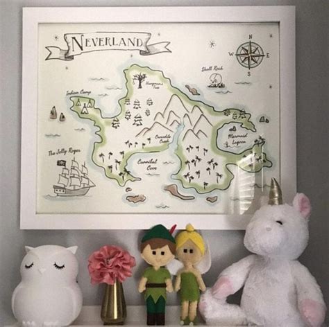 Neverland Map 16x20 DIGITAL DOWNLOAD | Etsy in 2021 | Neverland map ...