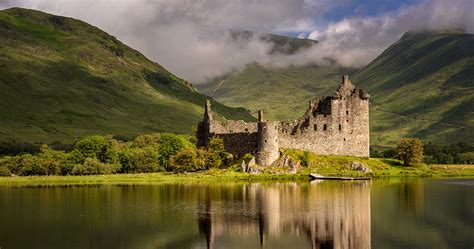 Reflection of Kilchurn Castle in Loch Awe, Highlands, Scotland - New ...