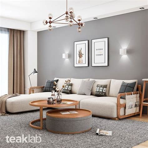 Buy Teak Wood Sectional Sofa Set (3 Seats+1 Ottoman + 1Chair) Online ...