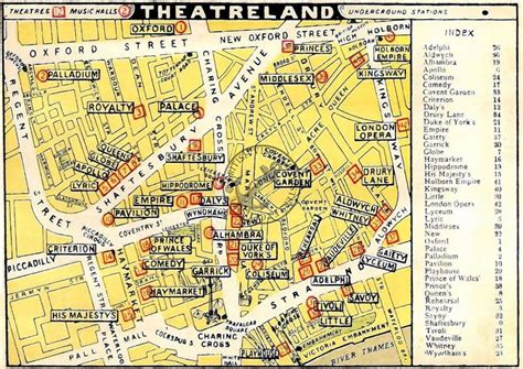 Old Map of London - Theatreland