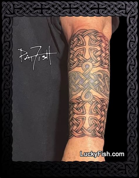 All Saints Half Sleeve Tattoo Design — LuckyFish, Inc. and Tattoo Santa ...