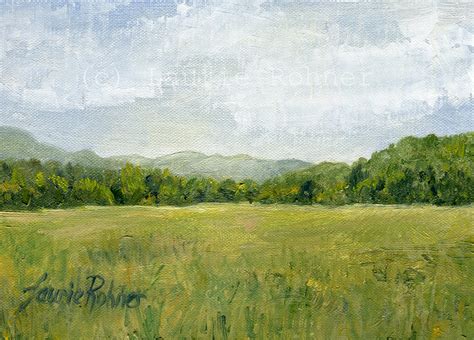 Oil ORIGINAL Painting Landscape Vermont Fields Pasture Mountains Sky ...