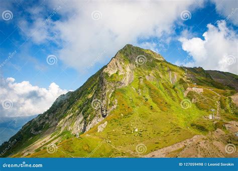 Landscape of Green Mountain Peak in Summer Stock Photo - Image of ...