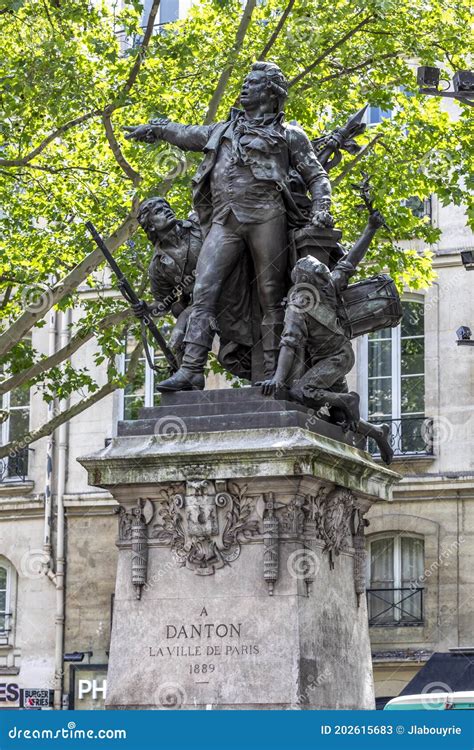 A Statue of Danton on the Boulevard Saint-Germain in Paris Editorial ...