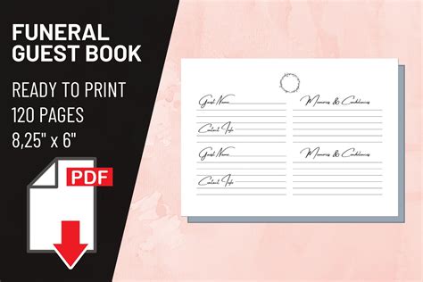 Funeral Guest Book Template