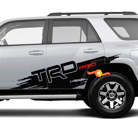 Pair Toyota TRD Pro 4Runner Vinyl Decal Wrap Mud Splash Stickers 2 Colors