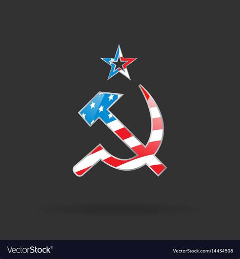 Hammer and sickle with usa flag Royalty Free Vector Image