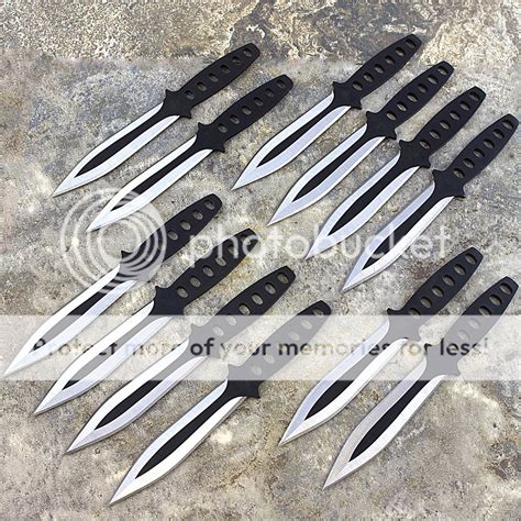 12 PC NINJA THROWING KNIVES SET w/ SHEATH Kunai Combat Tactical Hunting ...