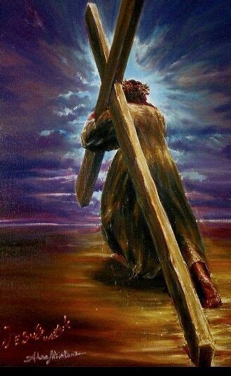 Jesus Carrying The Cross Painting at PaintingValley.com | Explore ...