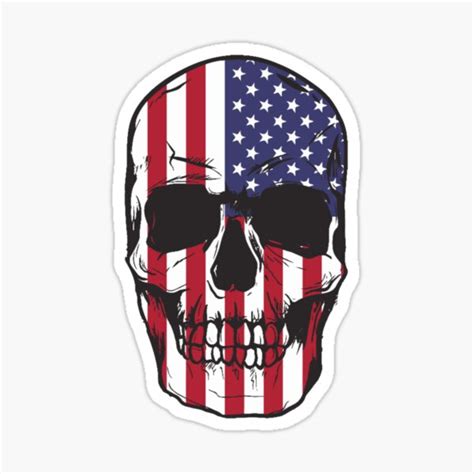 "Skull American Flag" Sticker for Sale by Amirimer | Redbubble