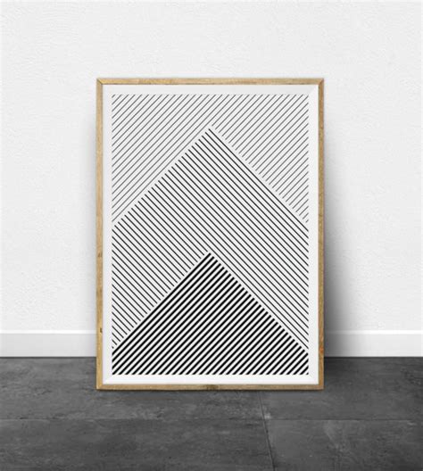 Geometric Print Geometric Art Black and White Stripes - Etsy