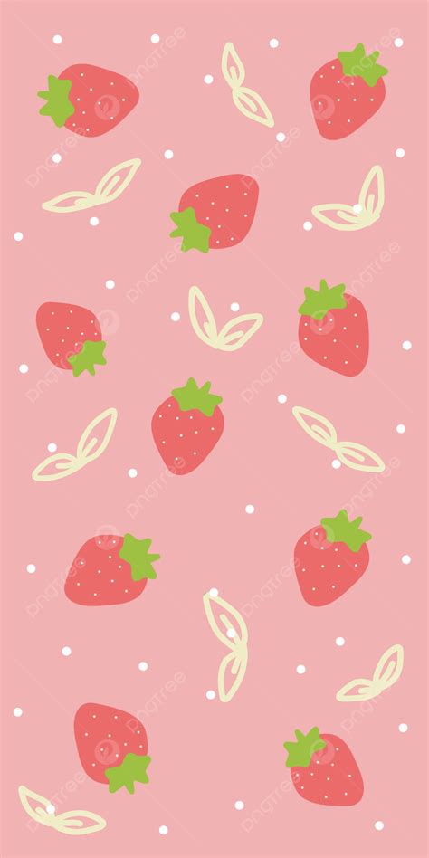 Cute Pink Strawberry Wallpaper Background Wallpaper Image For Free ...