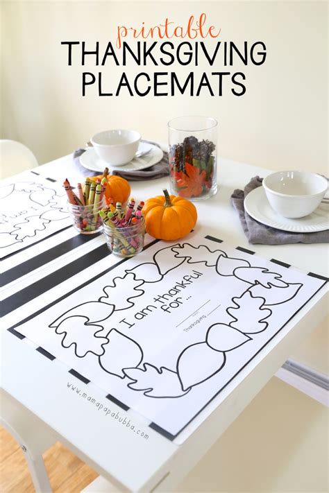 Printable Thanksgiving Placemats - Mama.Papa.Bubba.