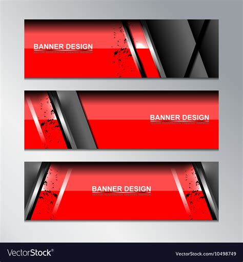 Red banner template modern design Royalty Free Vector Image