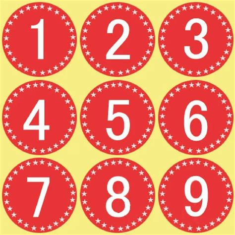 number 1 to 100 adhesive sticker, 1cm round red personalized stickers ...