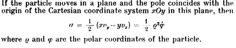 Areal velocity formula