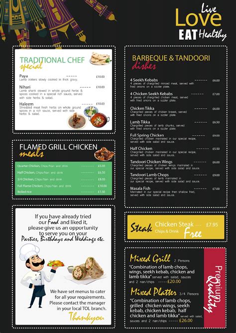 Menu at Taste of Lahore restaurant, Watford, 170 High St