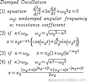 Damped Harmonic Oscillation Time and Displacement Graphing Calculator