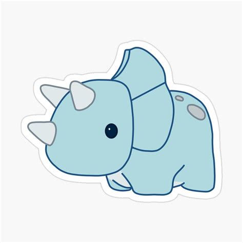 "Blue Triceratops Dinosaur" Sticker for Sale by thicker than a sticker ...