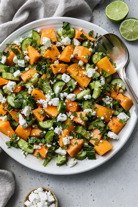 Cantaloupe Melon Salad With Cucumber & Feta | Walder Wellness