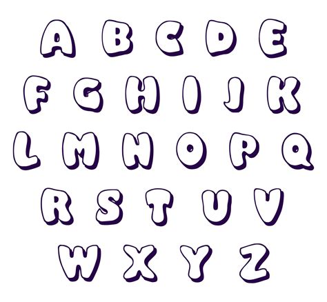 Bubble Letter Alphabet Printable