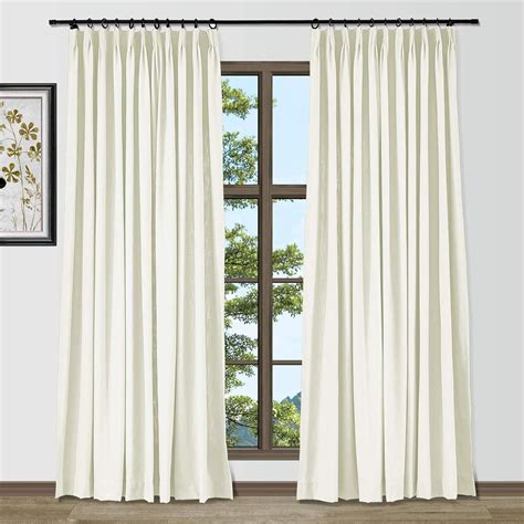 TWOPAGES Window Treatment Drapes Extra Long Solid Pinch Pleated ...