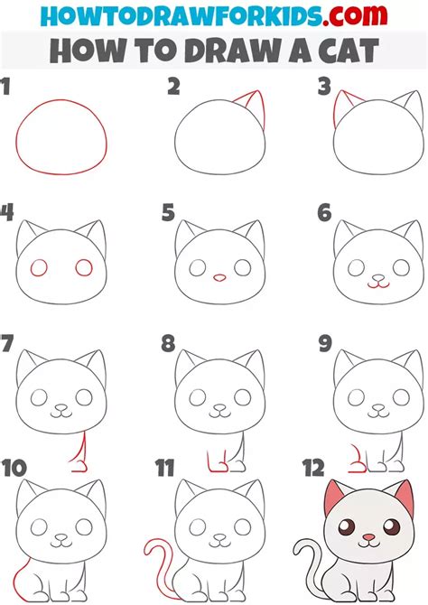 How to Draw a Cat Very Easy - Drawing Tutorial For kids Cat Drawing For ...