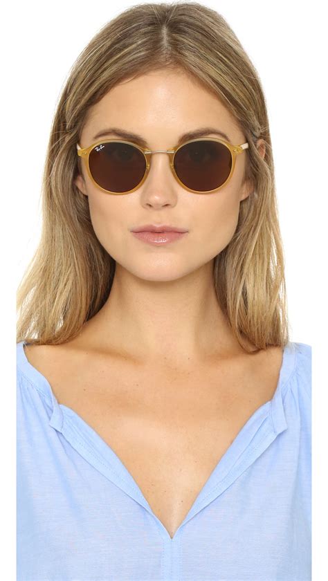 Ray-ban Tech Light Ray Round Sunglasses | Lyst