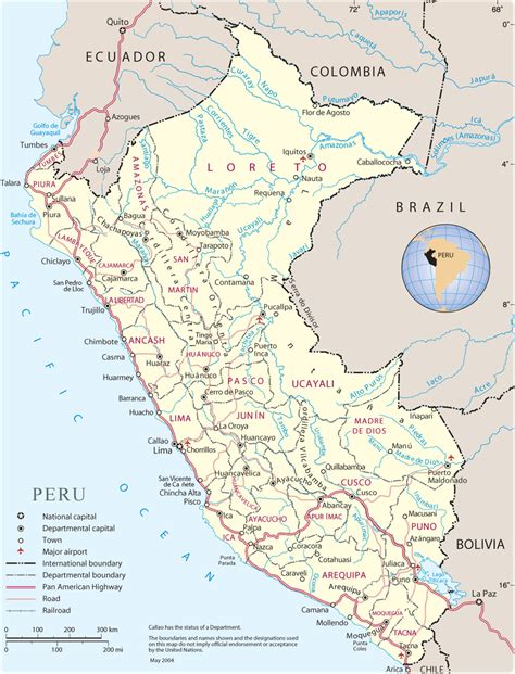 Map of Peru, Lima - Machu Picchu