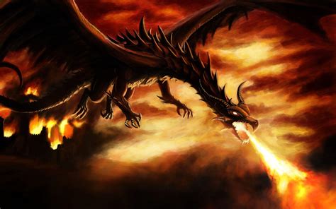 Black Fire Dragon Wallpaper