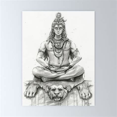 Lord Shiva Painting, Shiva Art, Meditation Shiva Portrait Mini Art ...