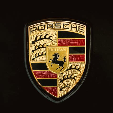 Close Logo Logotype Sign of Porsche on Black Background Editorial Image ...