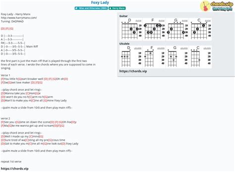 Chord: Foxy Lady - Harry Manx - tab, song lyric, sheet, guitar, ukulele ...