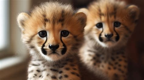 Cute Cheetah Cubs With Their Eyes Wide Open Background, Cute Cheetah ...