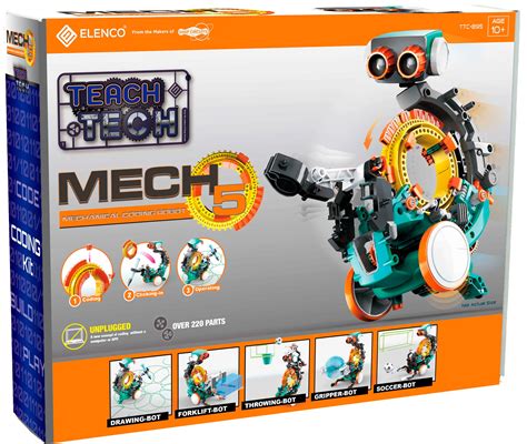 TEACH TECH Mech-5,Programable Mechanical Robot Coding Kit STEM ...