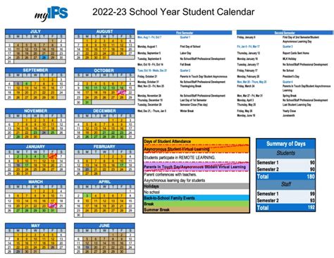 Indianapolis Public Schools Calendar Holidays 2022-2023 PDF