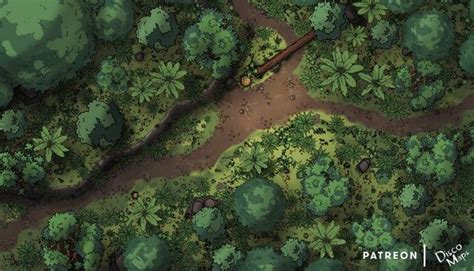 A Fork in the Path - Jungle Travel Encounter Map [35 x 25] - battlemaps ...