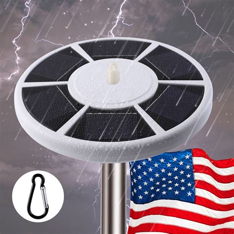 Waterproof Automatic Solar Powered Flag Pole Light 42 LED Outdoor Night ...