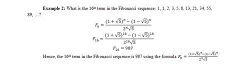 Fibonacci Sequence Formula