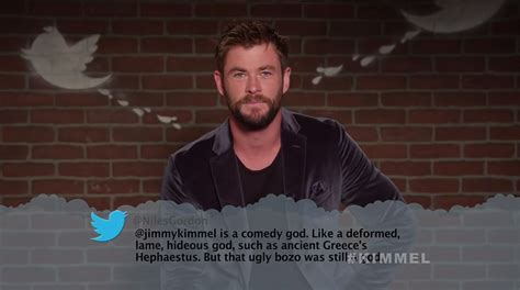 Chris Hemsworth from Celebrity Mean Tweets From Jimmy Kimmel Live! | E ...