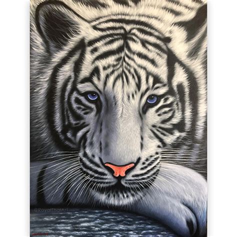 Beautiful White Tiger Painting - Artwork for Sale Online