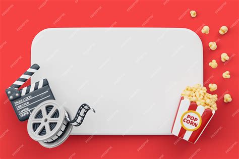 Premium PSD | 3d cinema blank banner background