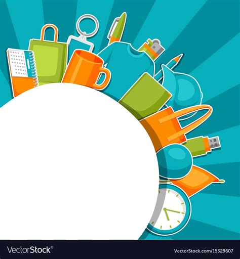 Advertising background with promotional gifts Vector Image