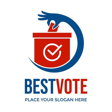 Best vote vector logo template. This design use hand and box symbol ...