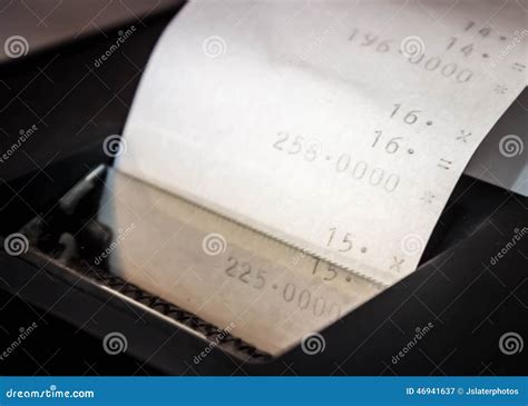 Calculator Tape Print on Calculator Stock Image - Image of total, paper ...