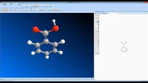 Drawing Benzoic Acid in Chem3D - YouTube