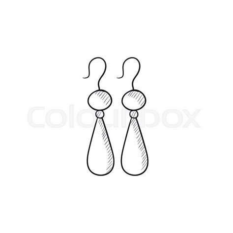 Pair of earrings vector sketch icon ... | Stock vector | Colourbox