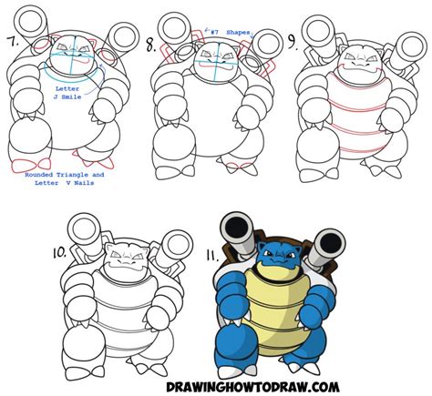 How to Draw Blastoise from Pokemon Easy Drawing Tutorial for Kids – How ...