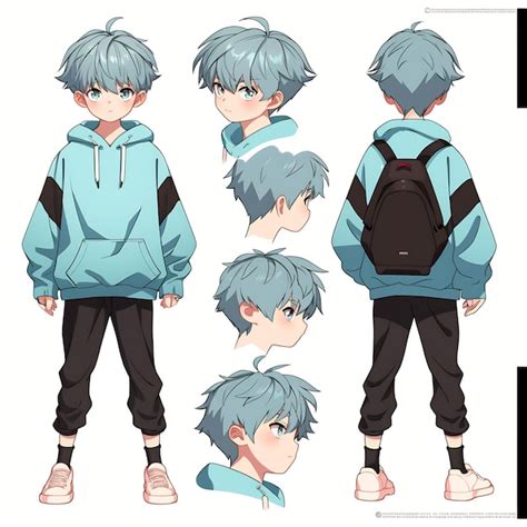 Premium AI Image | Trendy Anime Boy Character Turnaround Concept Art ...