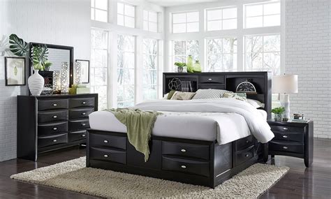 Linda Bookcase Storage Bedroom Set (Black) Global Furniture | Furniture ...